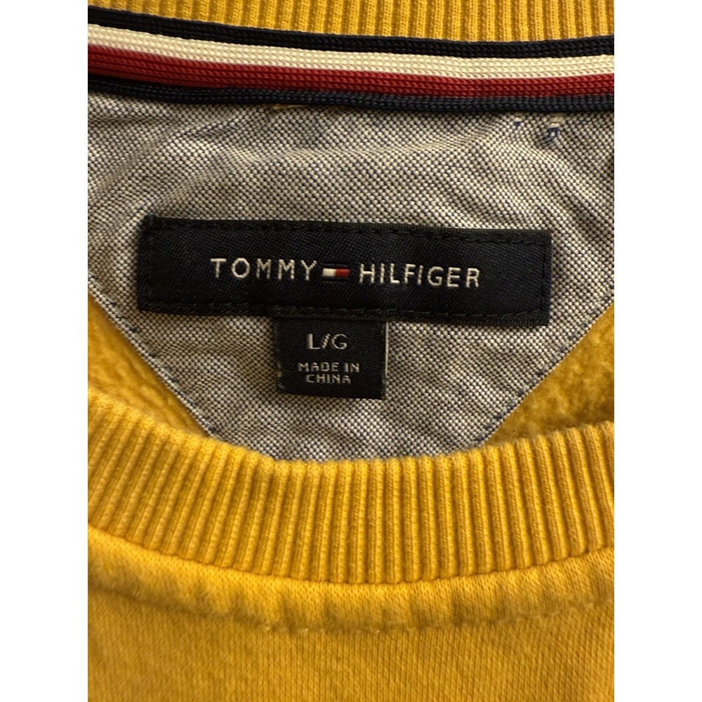 Tommy Hilfiger New York City MCMLXXXV Sweatshirt Crewneck Mens Large Yellow - Picture 3 of 4
